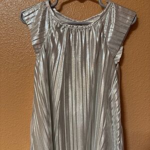 OshKosh Toddler Girl Silver Pleated Dress Metallic Party